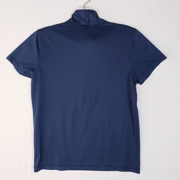 KERRITS Performance Tee Shirt Navy Blue Mesh Equestrian size L Modest Crop Zip - Picture 5 of 9
